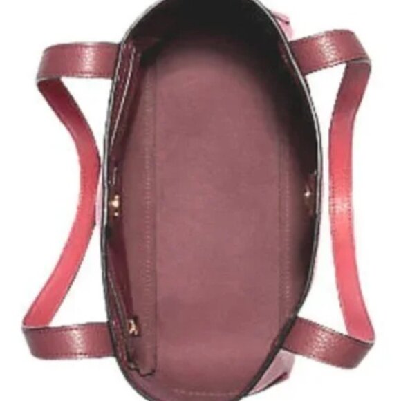 NEW! Coach Tote in Colorblock with Horse & Carriage - Bright Violet Rasbery Pink - Picture 5 of 9